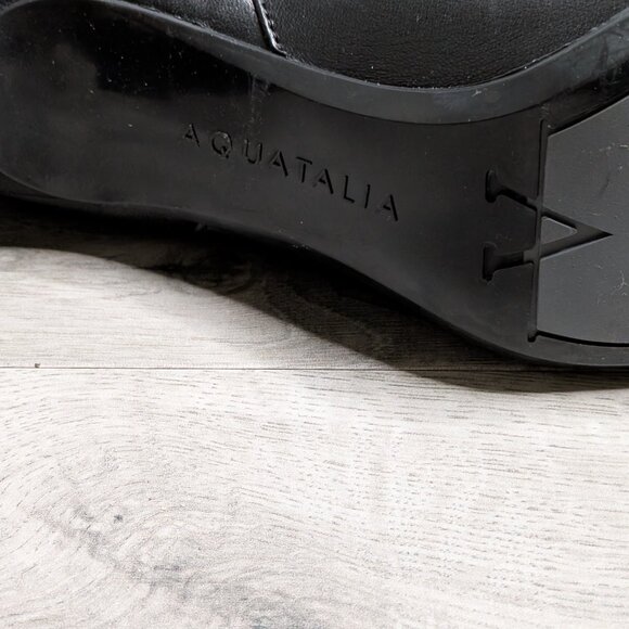 $550 AQUATALIA Miranda nap POINTY TOE STILETTO HEEL Leather/suede BLACK Size 8M - Picture 8 of 9